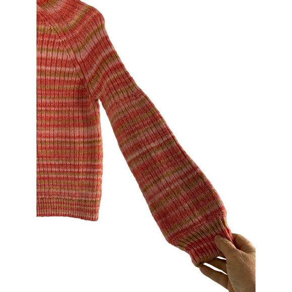 t. la Anthro Drea Raglan Stripe Space Dye Sweater Top Pullover Medium 6345 NWT - Picture 5 of 15